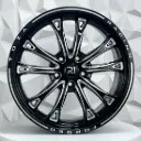 RIN 18X8.5 5-114.3 R1 SPORT TZ-01 BLACK+MILLING WINDOWS AND LETTERS ET38 CB73.1