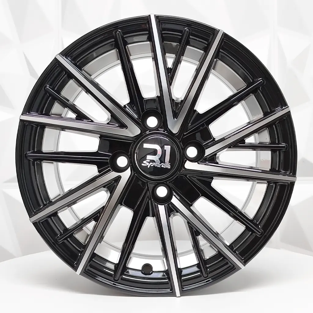 RIN 13X5.5 4-100 R1 SPORT 368 BLACK MACHINE FACE+UNDERCUT ET20 CB67.1 