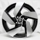 RIN 17X7 4-100 R1 SPORT X070 BLACK MACHINE FACE ET35 CB73.1