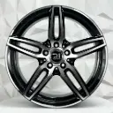 RIN 18X8 5-112 R1 SPORT A036 BLACK MACHINE FACE ET38 CB66.6