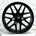 RIN 20X9.5 5-112 R1 SPORT H933 MATTE BLACK MACHINE LIP ET43 CB66.45